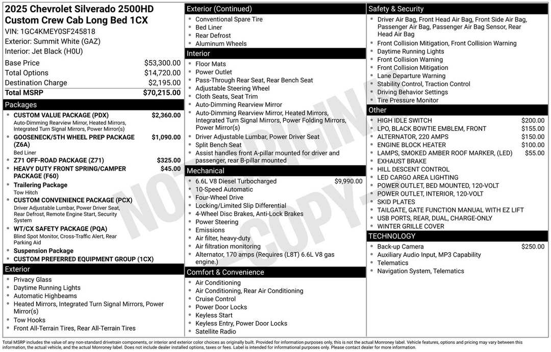 2025 Chevrolet Silverado 2500Hd Custom - Image 4