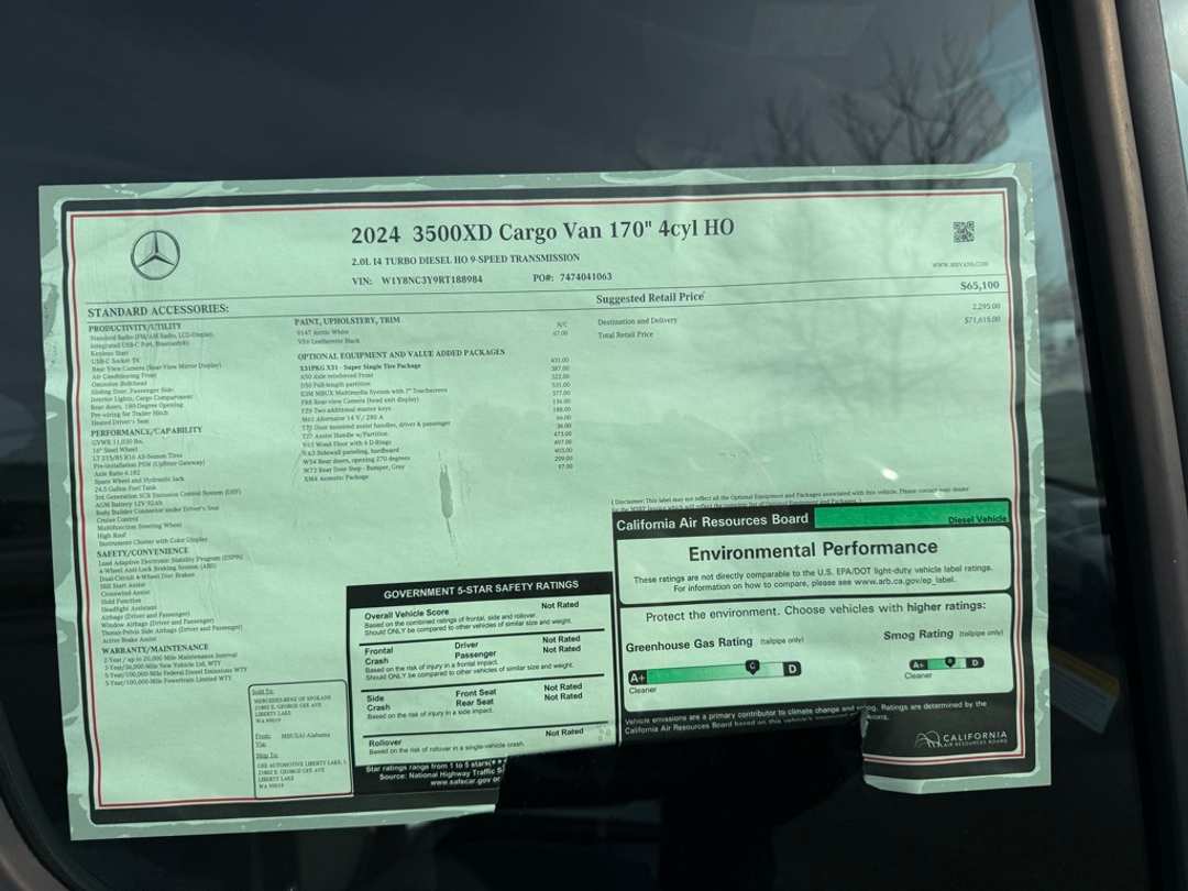 2024 Mercedes-Benz Sprinter 3500 Cargo 170 WB - Image 15