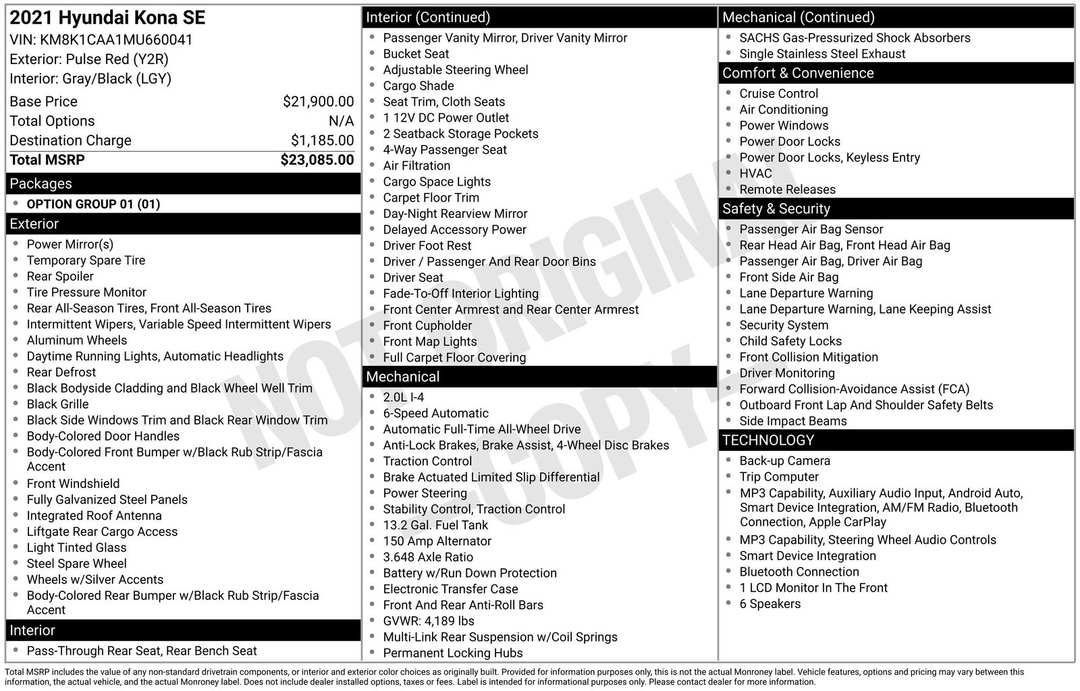 2021 Hyundai Kona SE - Image 3