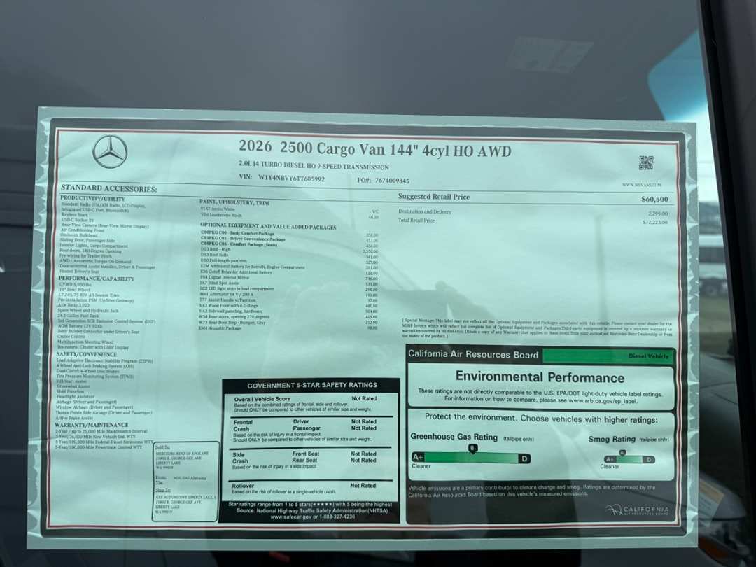 2026 Mercedes-Benz Sprinter 2500 Cargo 144 WB - Image 16