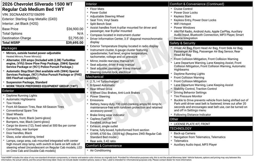 2026 Chevrolet Silverado 1500 WT - Image 3