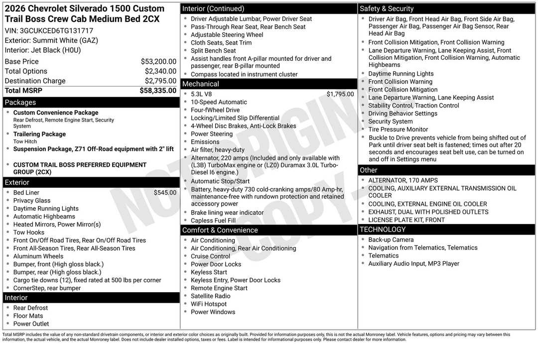 2026 Chevrolet Silverado 1500 Custom Trail Boss - Image 4