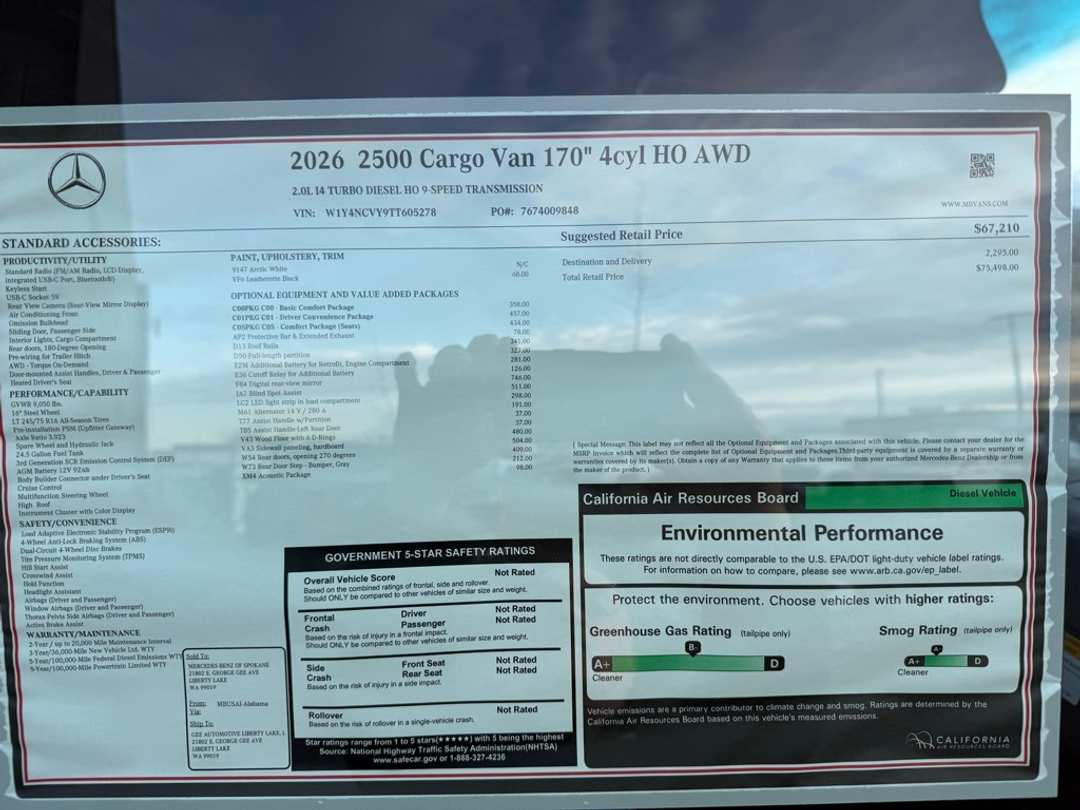 2026 Mercedes-Benz Sprinter 2500 Cargo 170 WB - Image 14