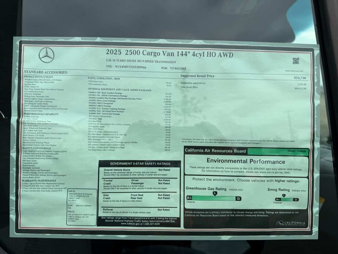 2025 Mercedes-Benz Sprinter 2500 Cargo 144 WB - Image 19
