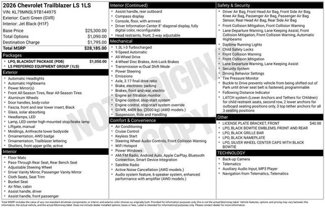 2026 Chevrolet Trailblazer LS