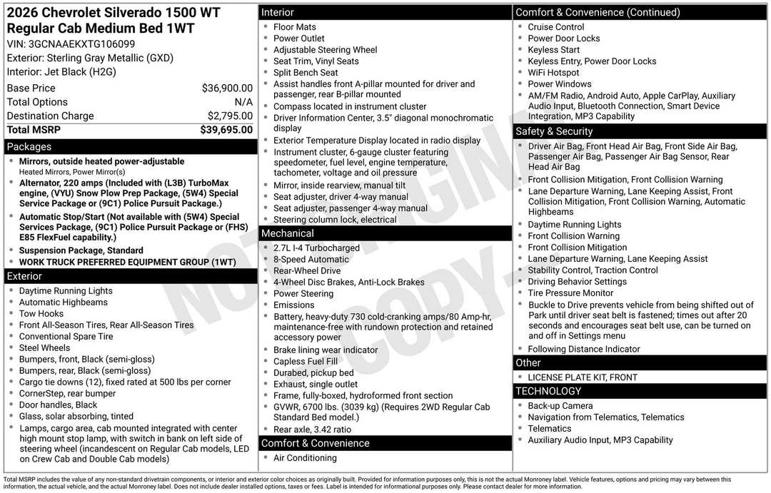 2026 Chevrolet Silverado 1500 WT - Image 4