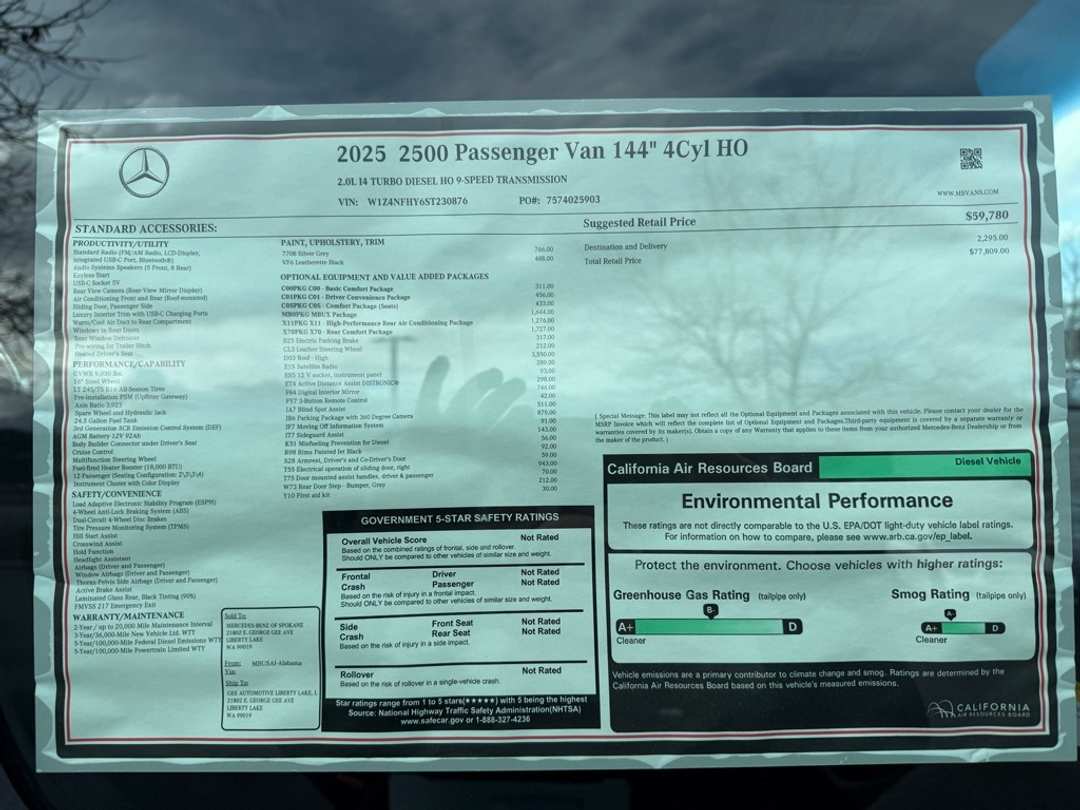 2025 Mercedes-Benz Sprinter 2500 Passenger 144 WB - Image 15