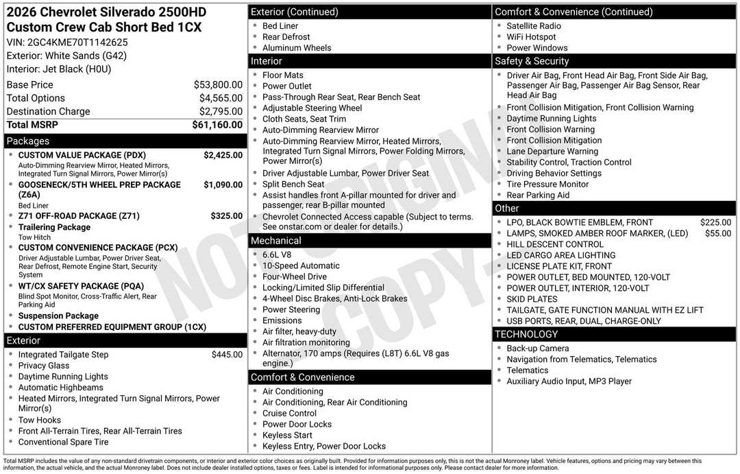 2026 Chevrolet Silverado 2500Hd Custom - Image 4