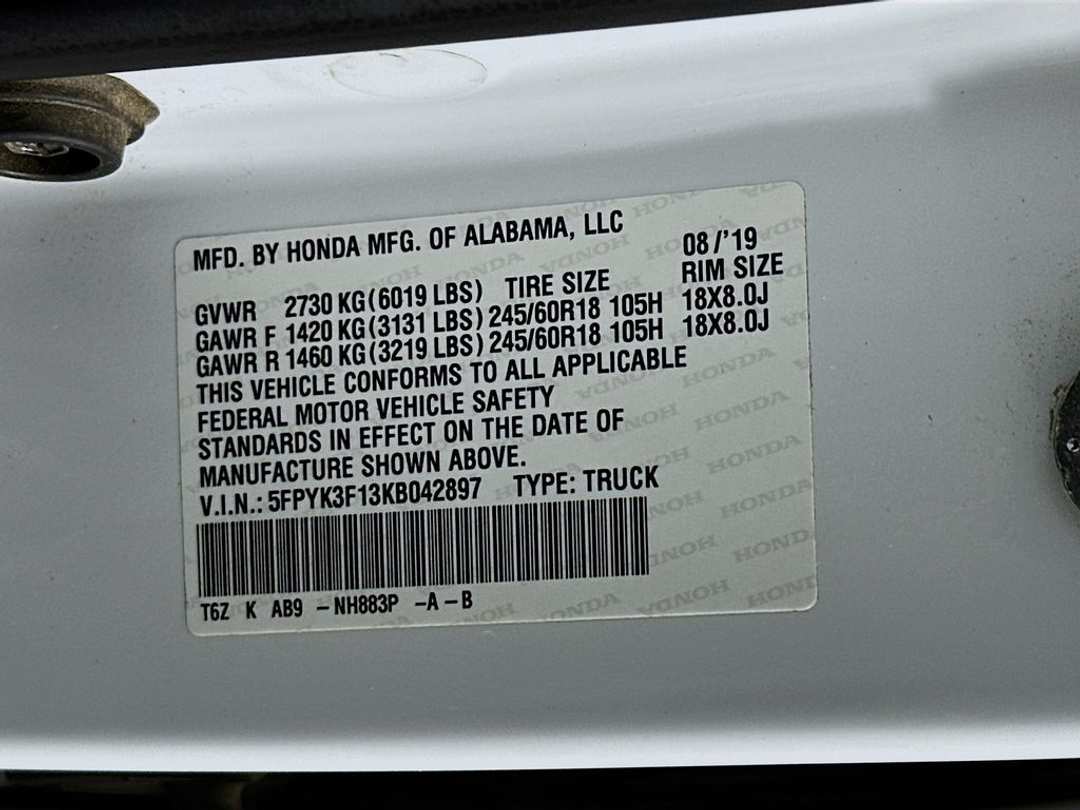 2019 Honda Ridgeline Sport - Image 31