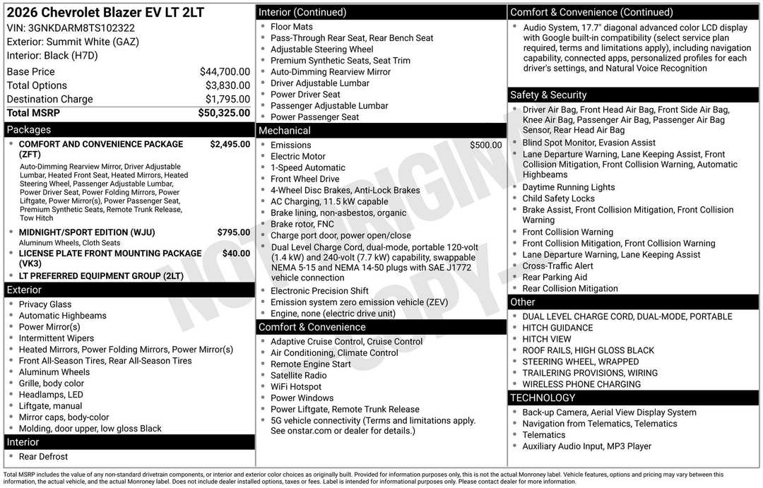 2026 Chevrolet Blazer Ev LT - Image 4