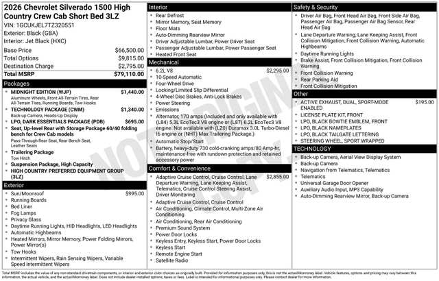 2026 Chevrolet Silverado 1500 High Country