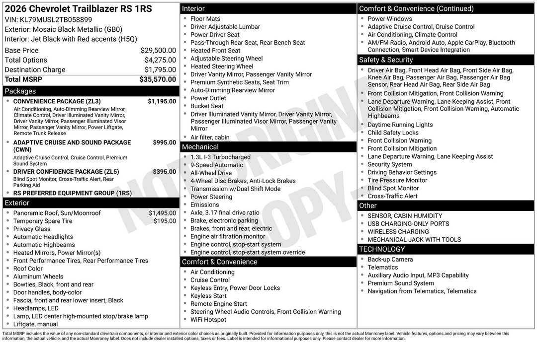 2026 Chevrolet Trailblazer RS - Image 4