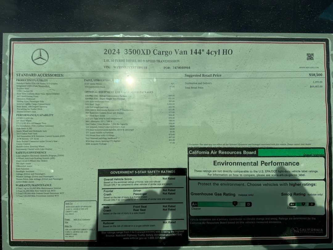 2024 Mercedes-Benz Sprinter 3500 Cargo 144 WB - Image 15