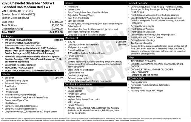 2026 Chevrolet Silverado 1500 WT