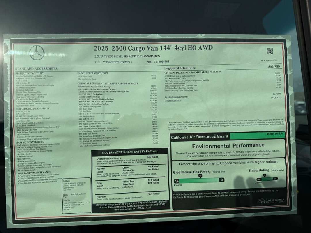 2025 Mercedes-Benz Sprinter 2500 Cargo 144 WB - Image 20