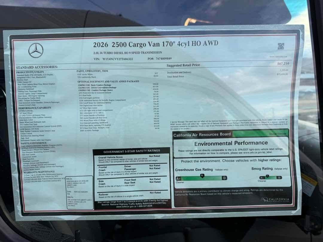 2026 Mercedes-Benz Sprinter 2500 Cargo 170 WB - Image 18