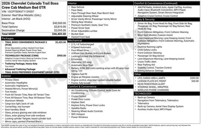 2026 Chevrolet Colorado Trail Boss